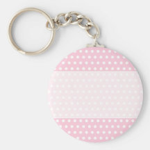 Pink and White Polka Dots Pattern. Key Chain