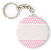 Pink and White Polka Dots Pattern. Key Chain