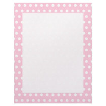 Pink and White Polka Dots Pattern. Customized Letterhead