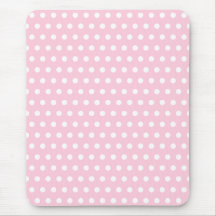 Pink and White Polka Dots Pattern. Mousepad