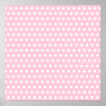 Pink and White Polka Dots Pattern. Poster