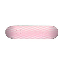 Pink and White Polka Dots Pattern. Skate Board Deck