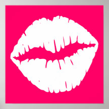 Pink and White Smooch Poster