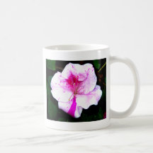 Pink and White Splash Azalea Flower Mugs