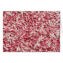Pink and white sprinkles greeting card