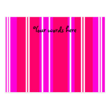 Pink and white stripes postcard