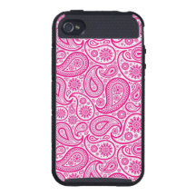 Pink And White Vintage Paisley Pattern iPhone 4 Cover