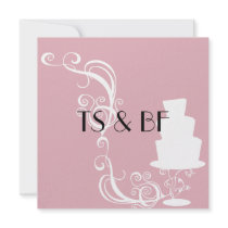 Pink and White Wedding Cake Invitation
