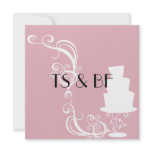 Pink and White Wedding Cake Invitation