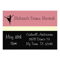Pink and Yellow Polka-Dot Dance Recital Invitation invitations