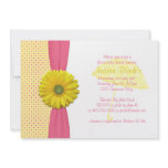 Pink and Yellow Polka Dots Baby Shower Invitation