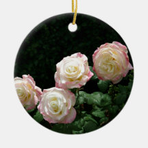 Pink and yellow rose blooms ornament