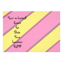 Pink and yellow stripes invites