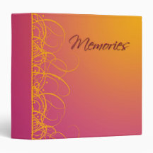 Pink and Yellow Swirl Memories Binder