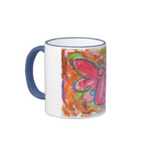 pink angel for fall leaves mug