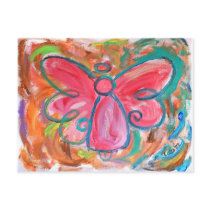 Pink Angel in Autumn Leaves Postcard
