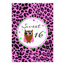 Pink Animalier Sweet 16 Birthday Invitation