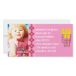 Pink Argyle Birthdy Photo Invitation photo cards