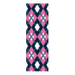 Pink Argyle Bookmark Business Cards