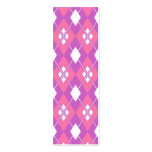Pink Argyle Bookmark Business Cards