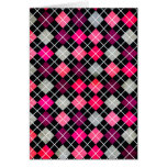Pink Argyle Pattern Greeting Cards
