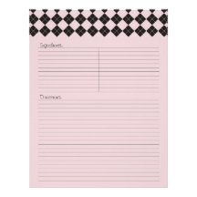 Pink Argyle Recipe Letterhead
