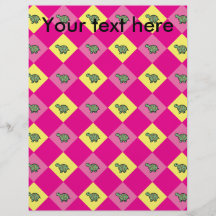 Pink argyle turtle pattern flyers