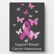 Pink Awareness Ribbon Display Plaques