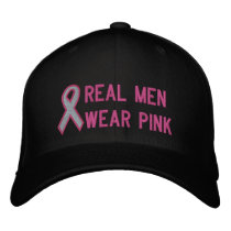 Pink Awareness Ribbon Embroidered Baseball Caps