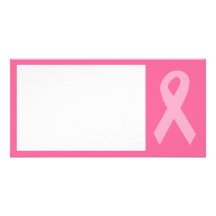 Pink Awareness Ribbon Photo Cards
