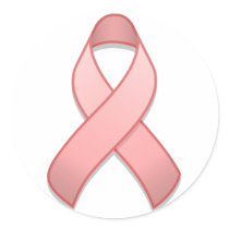 Pink Awareness Ribbon Round Sticker