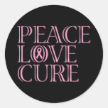 Pink Awareness Ribbon Round Stickers