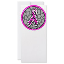 pink awareness ribbon zebra pink accent customized rack card