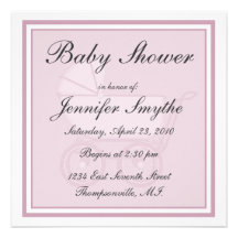Pink Baby Carriage Baby Shower Invitation