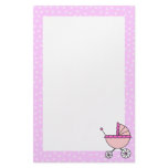 Pink Baby Carriage Stationery