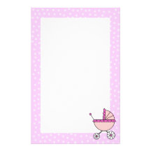 Pink Baby Carriage Stationery
