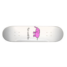 Pink baby elephant custom skateboard