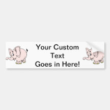 Pink baby elephant graphic.png bumper stickers