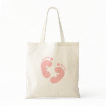 Pink Baby Footprints bags
