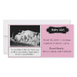 Pink "Baby Girl" Birth Announcement Customized Photo Card