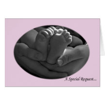 Pink Baby Girl Godparents Request Greeting Card