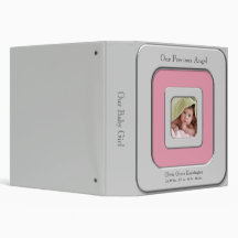Pink Baby Girl Photo Frame Album 3 Ring Binder