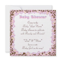 Pink Baby Girl Shower invitations Baby Shower
