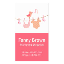 Pink Baby & Kids Related Businesses Business Card Template
