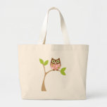 Pink Baby Owl Canvas Bag