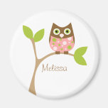 Pink Baby Owl Magnets