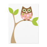 Pink Baby Owl Postcard