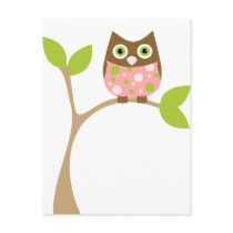 Pink Baby Owl Postcard