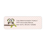 Pink Baby Owl Return Address Labels