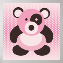 Pink Baby Panda Bear Poster